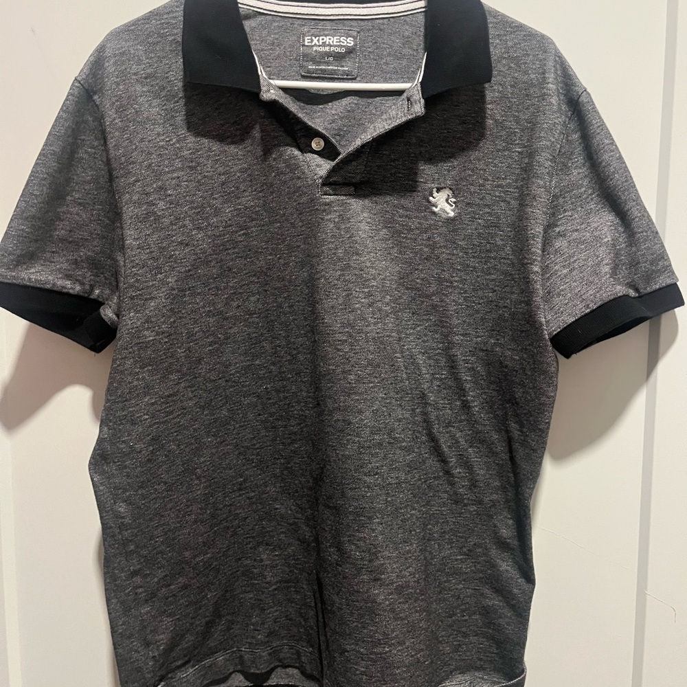 Express Charcoal Polo Shirt with Black Accents